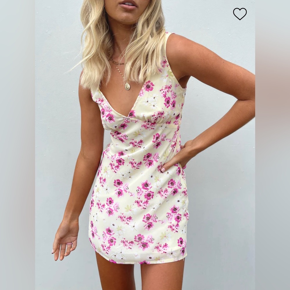 Princess Polly Nellie Mini Dress Yellow Floral